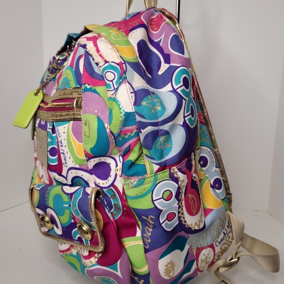 Coach Limited Edition Poppy Graffiti Signature C's Backpack D1073-15292 - Picture 3 of 16